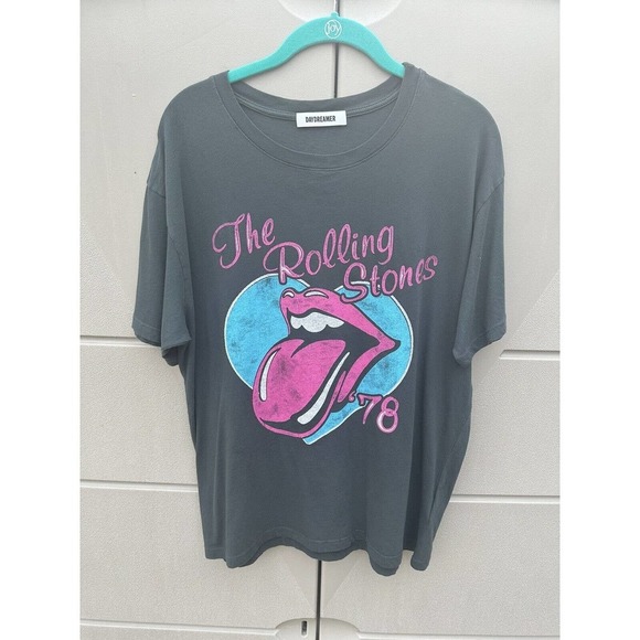 Daydreamer Rolling Stones 78 Ticket Boyfriend Tee Small Vintage Black - Picture 2 of 15